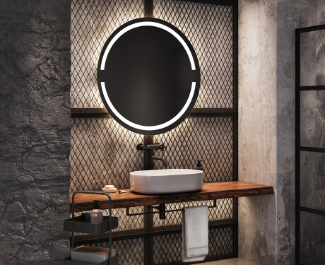 Ümmargune taustavalgustusega LED-vannitoa peegel L118 #9