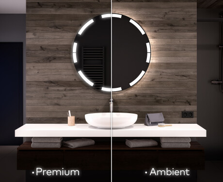 Ümmargune taustavalgustusega LED-vannitoa peegel L120