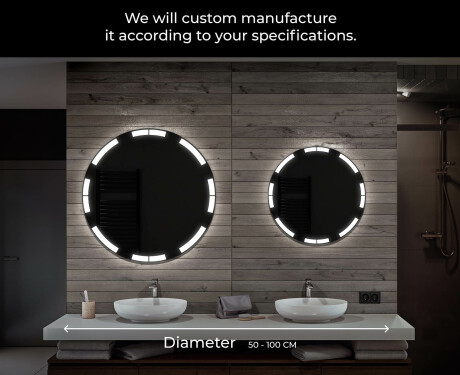 Ümmargune taustavalgustusega LED-vannitoa peegel L120 #6
