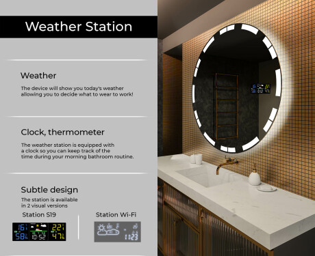 Ümmargune taustavalgustusega LED-vannitoa peegel L121 #2