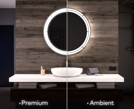 Ümmargune taustavalgustusega LED-vannitoa peegel L122