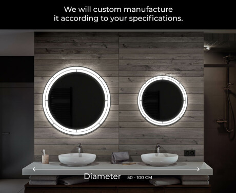 Ümmargune taustavalgustusega LED-vannitoa peegel L122 #6