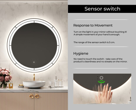 Ümmargune taustavalgustusega LED-vannitoa peegel L122 #6