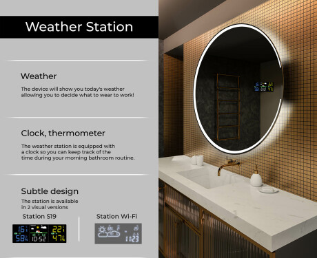 Ümmargune taustavalgustusega LED-vannitoa peegel L123 #2