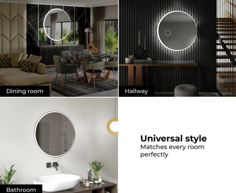 Ümmargune taustavalgustusega LED-vannitoa peegel L123 #9