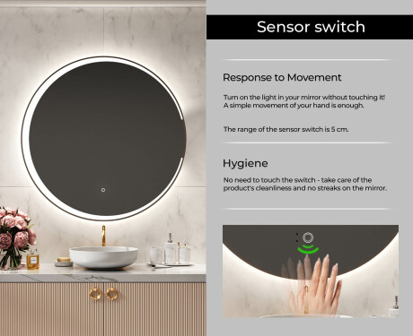 Ümmargune taustavalgustusega LED-vannitoa peegel L123 #6