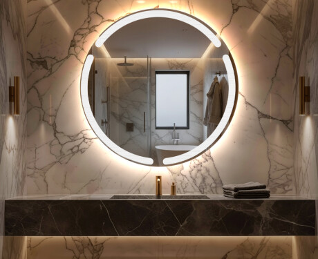 Akutoitega ümmargune valgustusega vannitoa peegel L119