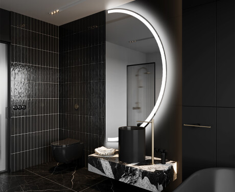 Poolringikujuline peegel LED-valgustusega A222