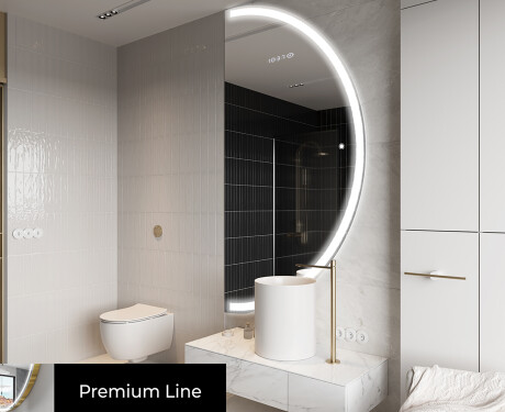 Poolringikujuline peegel LED-valgustusega A222 #3