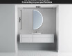 Poolringikujuline peegel LED-valgustusega A222 #5