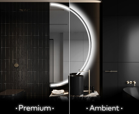 Poolringikujuline peegel LED-valgustusega A223