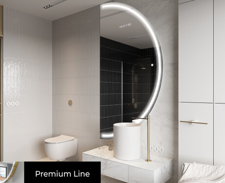 Poolringikujuline peegel LED-valgustusega A223 #3