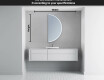 Poolringikujuline peegel LED-valgustusega A223 #5