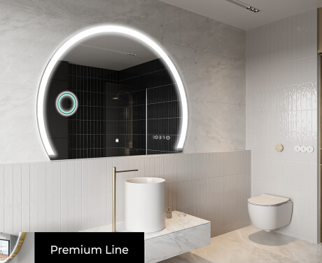Poolringikujuline peegel LED-valgustusega W222 #3