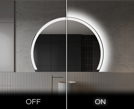 Poolringikujuline peegel LED-valgustusega W222 #3