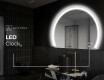 Poolringikujuline peegel LED-valgustusega W222 #9