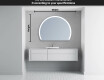 Poolringikujuline peegel LED-valgustusega W222 #4