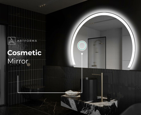 Poolringikujuline peegel LED-valgustusega W222 #5