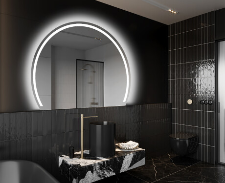 Poolringpeegel LED-valgustusega seinapeegel W223