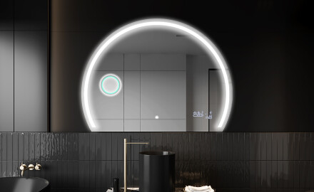 Poolringpeegel LED-valgustusega seinapeegel W223