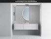 Poolringikujuline peegel LED-valgustusega D222 #4