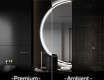 Poolringikujuline peegel LED-valgustusega D223