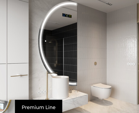 Poolringikujuline peegel LED-valgustusega D223 #3
