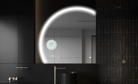 Poolringikujuline peegel LED-valgustusega X222