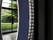 Round Decorative Mirror With LED Lighting For The Bathroom - Blue Drawing #9