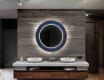 Round Decorative Mirror With LED Lighting For The Bathroom - Blue Drawing #10