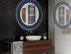 Round Decorative Mirror With LED Lighting For The Bathroom - Blue Drawing #2
