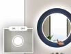Round Decorative Mirror With LED Lighting For The Bathroom - Blue Drawing #3