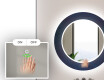 Round Decorative Mirror With LED Lighting For The Bathroom - Blue Drawing #4