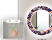 Ümmargune dekoratiivne peegel koos LED-valgustusega vannitoas - Elegantne lilled #4