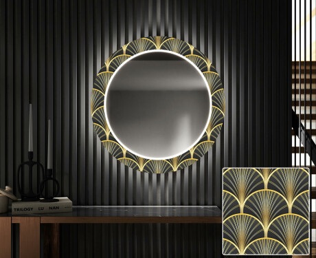 Tagantjärele valgustatud dekoratiivne peegel Led koridoris - Art Deco