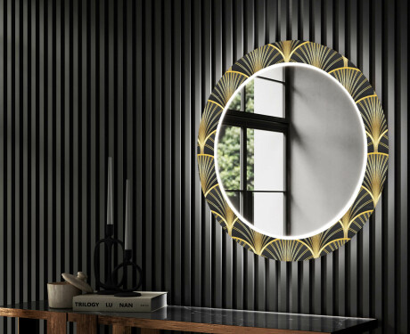 Tagantjärele valgustatud dekoratiivne peegel Led koridoris - Art Deco #2