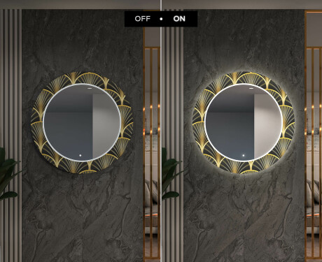 Tagantjärele valgustatud dekoratiivne peegel Led koridoris - Art Deco #6