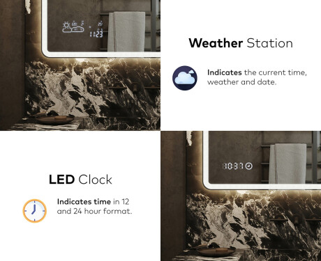 Disaineri taustavalgustusega LED-vannitoa peegel L146 #7