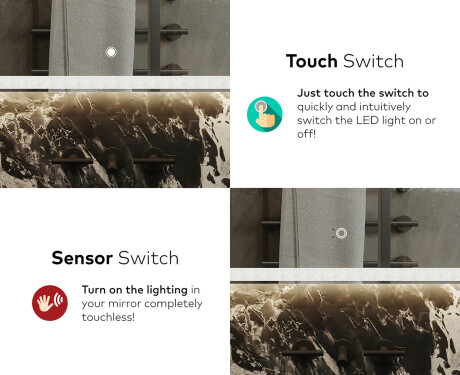 Disaineri taustavalgustusega LED-vannitoa peegel L146 #9