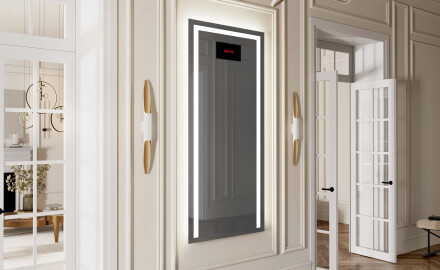 Duże pionowe lustro w ramie podświetlane do przedpokoju LED L11