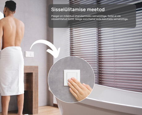 Tagantjärele valgustatud LED vannitoa peegel 50x80cm jaheda LED värviga 7000K, sooja värviga 3000K või neutraalse värviga 4500K #4
