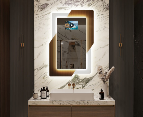 Vertikaalne disaineri taustavalgustusega LED-peegel - Retro