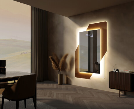 Vertikaalne disaineri taustavalgustusega LED-peegel - Retro #11
