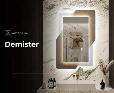 Vertikaalne disaineri taustavalgustusega LED-peegel - Retro #8