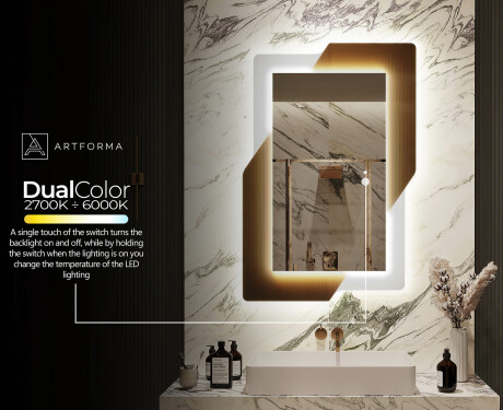 Vertikaalne disaineri taustavalgustusega LED-peegel - Retro #10