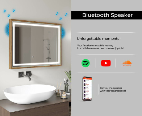Ristkülikukujuline vannitoa peegel LED-valgusega FrameLine L49 #11