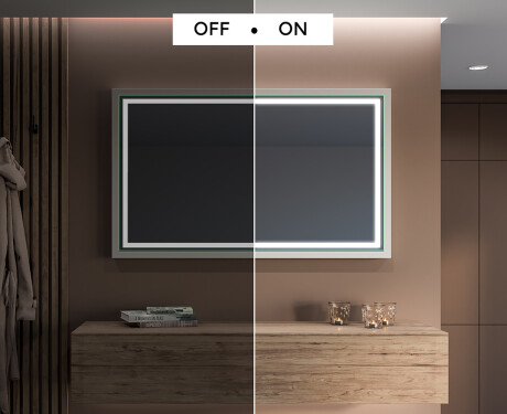 Ristkülikukujuline vannitoa peegel LED-valgusega FrameLine L49 #4