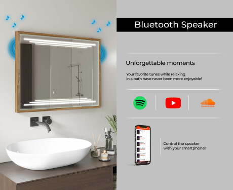Ristkülikukujuline vannitoa peegel LED-valgusega FrameLine L75 #11