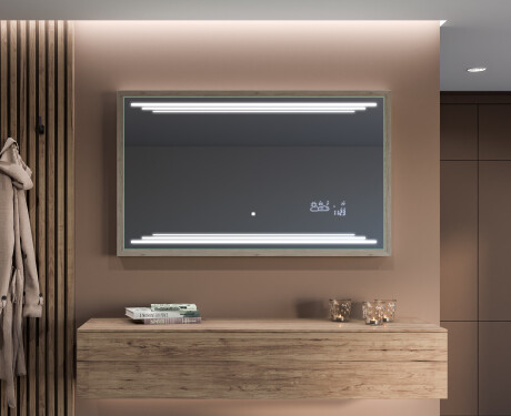 Ristkülikukujuline vannitoa peegel LED-valgusega FrameLine L75 #6