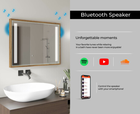 Ristkülikukujuline vannitoa peegel LED-valgusega FrameLine L131 #11